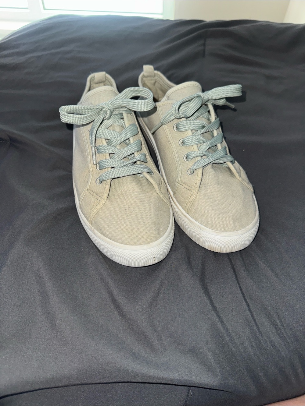 Canvas Low-Top Sneakers in Light Gray for Women